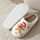 Pantufas de natal Fofas de Biscoito de Gengibre, Chinelos Quentes de Inverno.