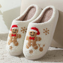 Pantufas de natal Fofas de Biscoito de Gengibre, Chinelos Quentes de Inverno.