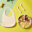 Babador ajustável e impermeável para bebês, feito de silicone macio e comestível para recém-nascidos.