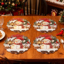 Caminho de mesa natalino, decoração de Natal, Papai Noel de desenho animado fofo, boneco de gengibre, capa de mesa, acessórios de mesa de Natal.