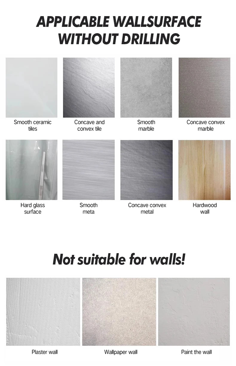 Organizador de banheiro em aço inoxidável antiferrugem, com ventosas, para chuveiro e eletrodomésticos.