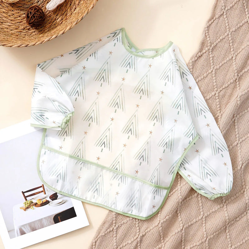 Babador de manga comprida Elinfant (1 unidade), impermeável, lavável, tipo macacão.