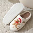 Pantufas de natal Fofas de Biscoito de Gengibre, Chinelos Quentes de Inverno.