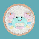 1 chocalho em formato de caranguejo para bebês de 0 a 36 meses.