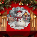 Caminho de mesa natalino, decoração de Natal, Papai Noel de desenho animado fofo, boneco de gengibre, capa de mesa, acessórios de mesa de Natal.