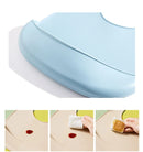 Babador ajustável e impermeável para bebês, feito de silicone macio e comestível para recém-nascidos.