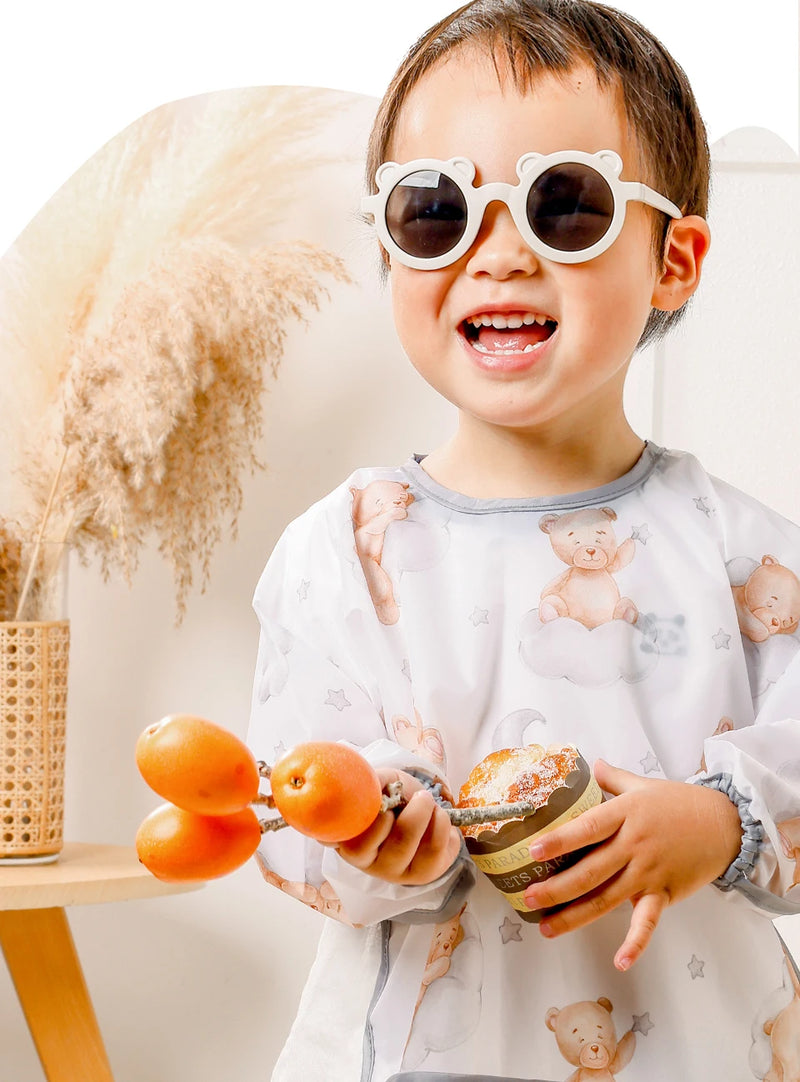 Babador de manga comprida Elinfant (1 unidade), impermeável, lavável, tipo macacão.