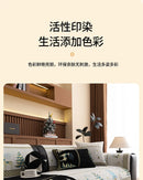 Capa para sofá natalino estilo chinês, com bordado geométrico