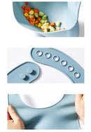 Babador ajustável e impermeável para bebês, feito de silicone macio e comestível para recém-nascidos.