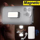 Mini luz de preenchimento magnética portátil para selfies, LED ajustável, para vídeos e transmissões ao vivo, ideal para iPad, celular e laptop.