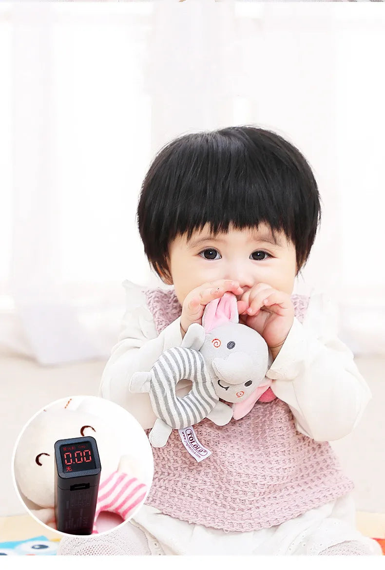 Chocalho para Bebê com Desenho de Animais de Pelúcia, Brinquedo Educativo para bebês e crianças