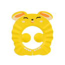 Touca de banho macia e ajustável para bebês, ideal para lavar o cabelo e proteger as orelhas das crianças.