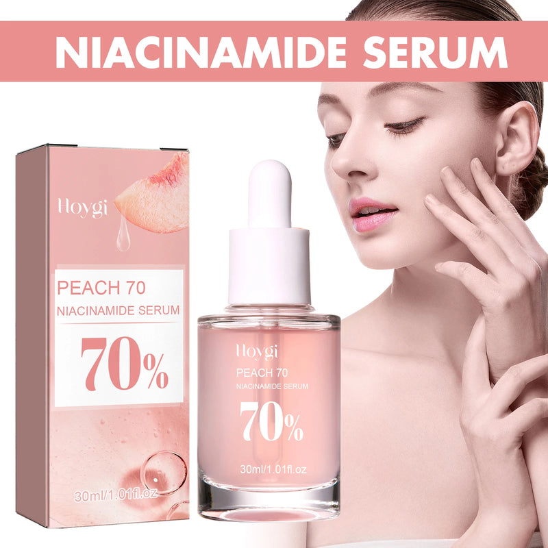 Sérum Facial de Niacinamida 70% com Pêssego: Clareia a Melanina, Hidrata, Reduz Oliosidade