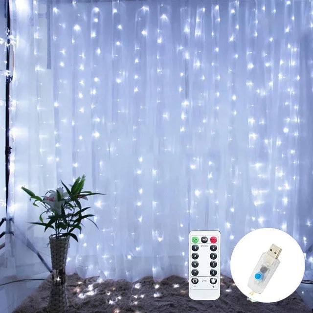 Cordão de luzes USB para decoração de Natal, casamentos e festas, com controle remoto de 3/4/6 metros. Ideal para quartos e quartos. Ideal para decoração natalina.