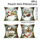 Conjunto de 4 capas de almofada "Feliz Natal".