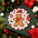Caminho de mesa natalino, decoração de Natal, Papai Noel de desenho animado fofo, boneco de gengibre, capa de mesa, acessórios de mesa de Natal.