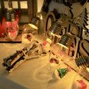 1 conjunto de luzes de Natal em formato de globo de neve com 10 LEDs decorados.