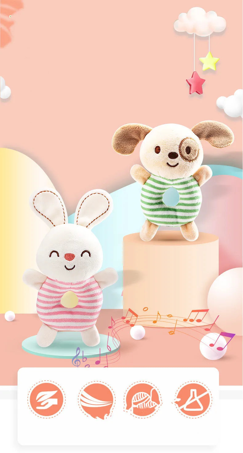 Chocalho para Bebê com Desenho de Animais de Pelúcia, Brinquedo Educativo para bebês e crianças