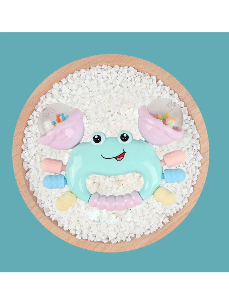 1 chocalho em formato de caranguejo para bebês de 0 a 36 meses.