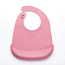 Babador ajustável e impermeável para bebês, feito de silicone macio e comestível para recém-nascidos.