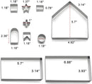 Conjunto de 10 Cortadores de Biscoito em Formato de Casa, em aço inoxidável