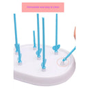 Escorredor de mamadeiras com suporte para copos de alimentação, removível e em formato de árvore, para limpeza de chupetas e acessórios.