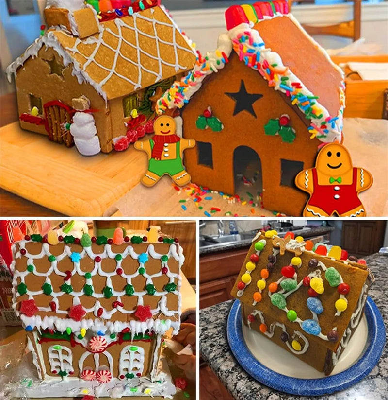 Conjunto de 10 Cortadores de Biscoito em Formato de Casa, em aço inoxidável