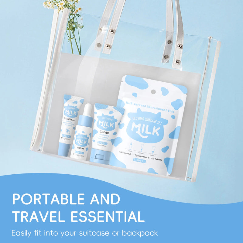 Kit Trio LAIKOU Milk: Nutrição Profunda, Sérum Hidratante, Clareador de manchas