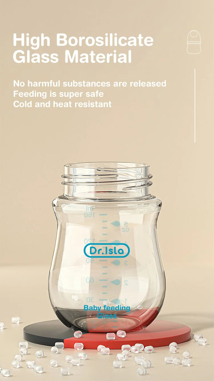 1 Mamadeira para Recém-Nascido 90ML/160ML, Mamadeira de Vidro Antiflatulência