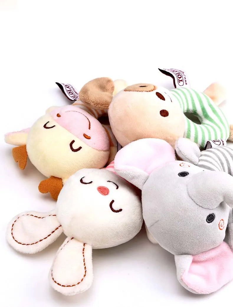 Chocalho para Bebê com Desenho de Animais de Pelúcia, Brinquedo Educativo para bebês e crianças