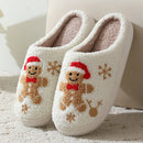 Pantufas de natal Fofas de Biscoito de Gengibre, Chinelos Quentes de Inverno.