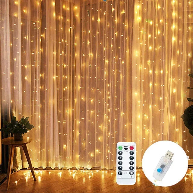 Cordão de luzes USB para decoração de Natal, casamentos e festas, com controle remoto de 3/4/6 metros. Ideal para quartos e quartos. Ideal para decoração natalina.