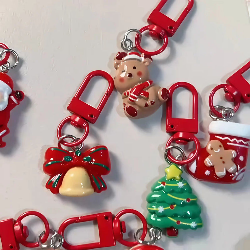 10/30 PÇS,  chaveiros fofos natalinos para você e família, perfeitos.