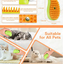 Escova a vapor para cães e gatos, com pulverizador elétrico para massagem, ideal para cuidados com animais de estimação, remoção de pelos soltos e muito mais. 3 em 1