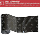 20 rolos de sacos para dejetos de animais de estimação, 300 unidades no total, feitos de polipropileno, polietileno e PVC duráveis, com dispensador portátil de sacos para fezes de cachorro incluso.