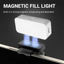 Mini luz de preenchimento magnética portátil para selfies, LED ajustável, para vídeos e transmissões ao vivo, ideal para iPad, celular e laptop.