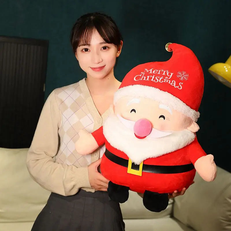 Pelúcia de Papai Noel e alce e boneco de neve de 22 cm.