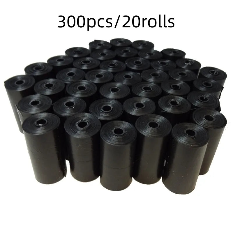 Pacote com 300/1500 sacos para fezes de cachorro, sacos portáteis para resíduos de animais de estimação, resistentes e à prova de vazamentos, acessórios de limpeza para animais de estimação.