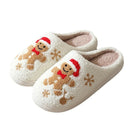 Pantufas de natal Fofas de Biscoito de Gengibre, Chinelos Quentes de Inverno.