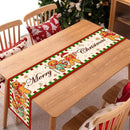 Caminho de mesa natalino, decoração de Natal, Papai Noel de desenho animado fofo, boneco de gengibre, capa de mesa, acessórios de mesa de Natal.