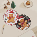 Caminho de mesa natalino, decoração de Natal, Papai Noel de desenho animado fofo, boneco de gengibre, capa de mesa, acessórios de mesa de Natal.